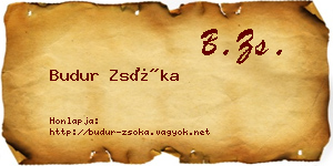 Budur Zsóka névjegykártya